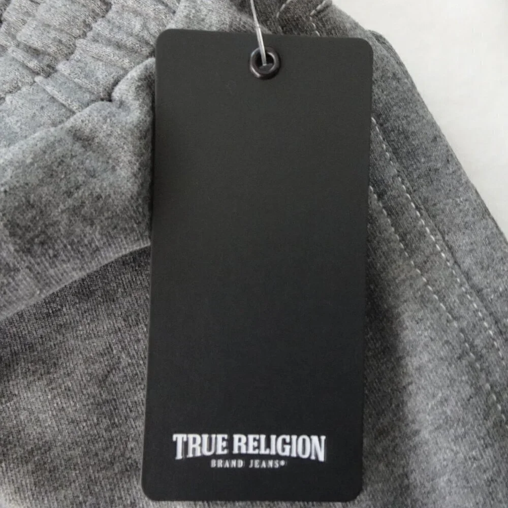 True Religion Joggers Men's Size S Gray Logo Sweatpants Lounge Wear